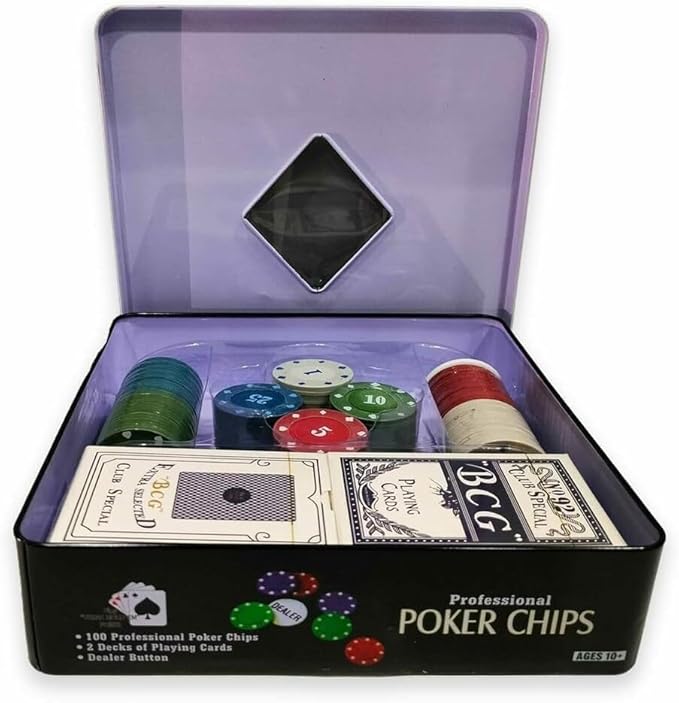 Poker Chip Set 100pcs Set Tin