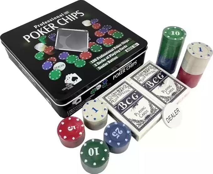 Poker Chip Set 100pcs Set Tin