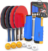 Table Tennis Racket (Pack of 4) With Net