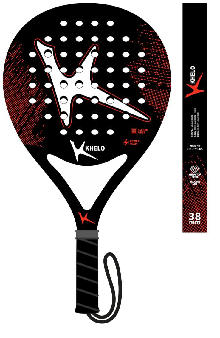 Red 3K Carbon Padel Racket