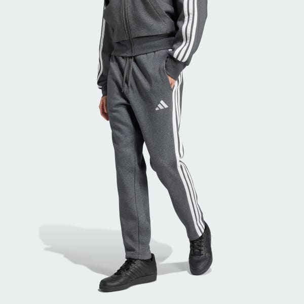 Essentials 3 Stripes Open Hem Fleece Pants